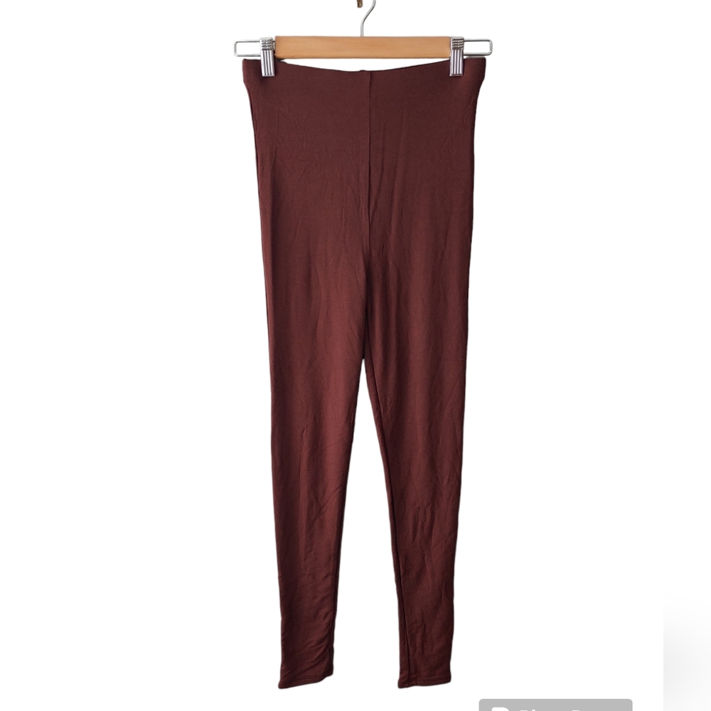 NWT Naked Wardrobe Baby Mama Brown Maternity Leggings Size Small